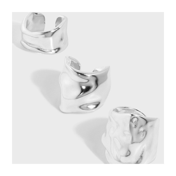 Minimalist All-match Irregular Concave-convex Sterling Silver Ear Clip