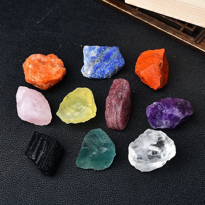 Natural White Purple Citrine Rough Stone Ornaments