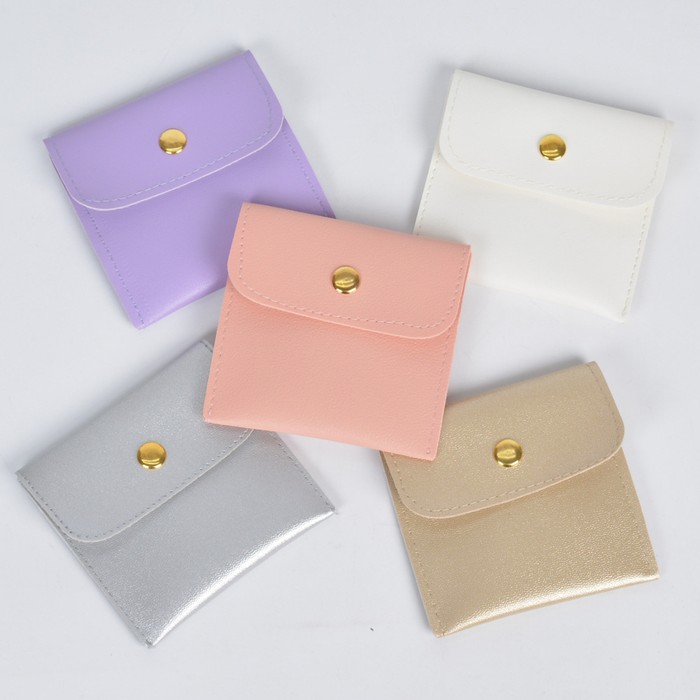New Leather PU Leather Button Bag Flip Jewelry Jewelry Storage Bag