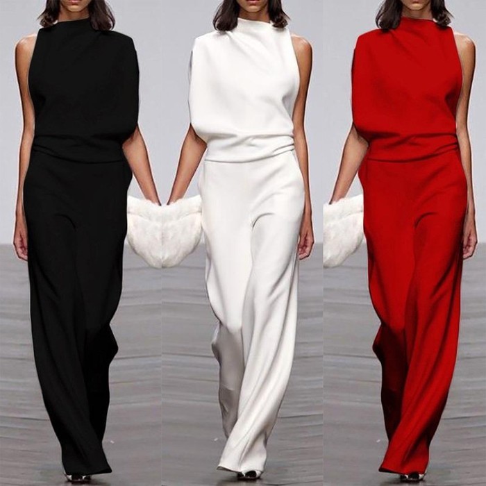 One-shoulder Sleeve Casual Commuter Jumpsuit