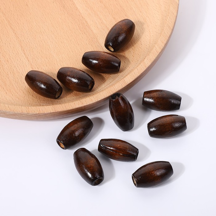 Oval Wooden Bead Bead M-shaped Creative Dark Coffee Color