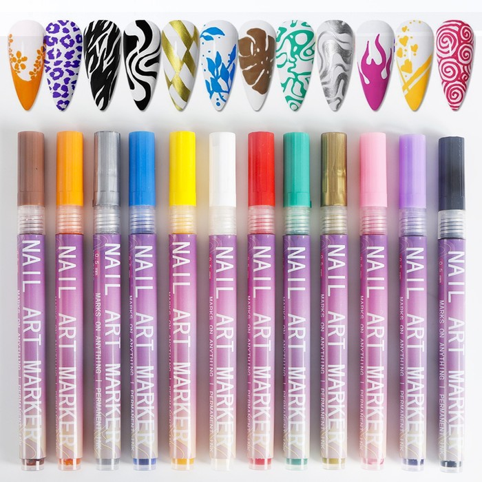 Painted Graffiti Nail Highlight Edge Marking Pen Acrylic Marker Suit