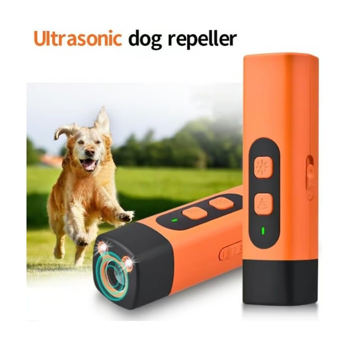 Pet Dog Repeller Ultrasonic Dog Training Device Rechargeable Anti Dog Bark Deterrent Device With LED Flashlight Pets Supplies
