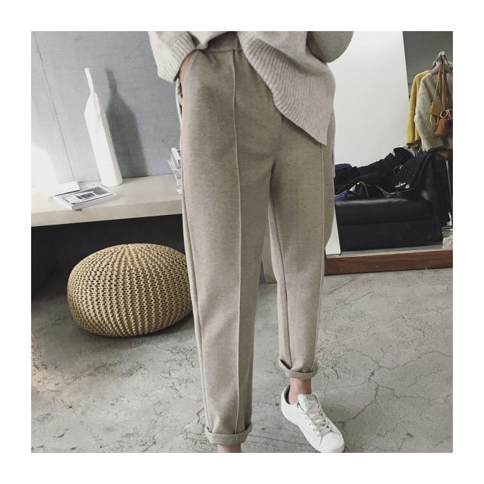 Plus Size Straight Tapered Casual Pants