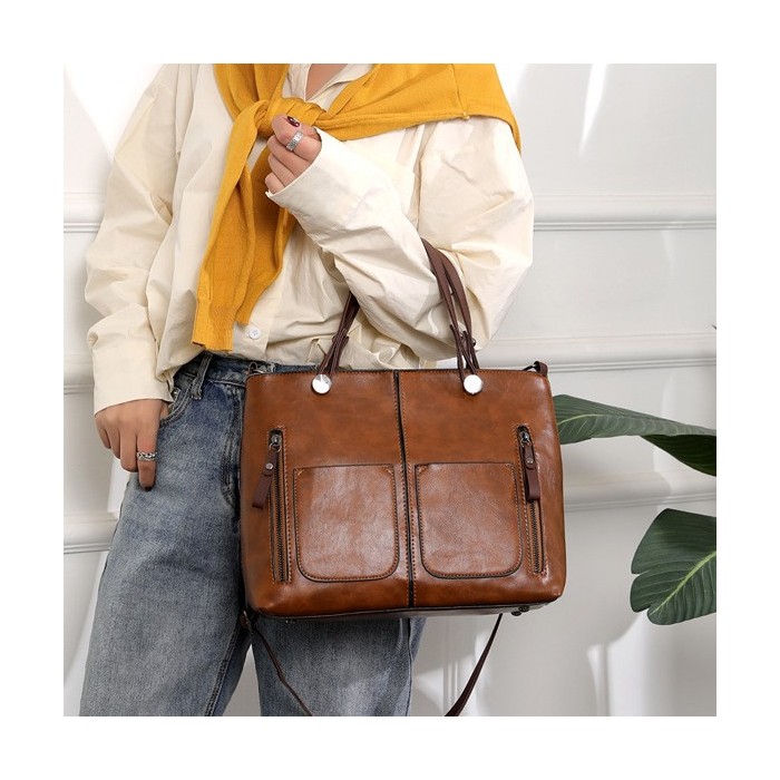 Retro Large-capacity Handbags Simple Crossbody Shoulder Bags For Women
