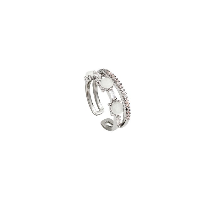 Retro Niche Zircon Female Pearl Ring