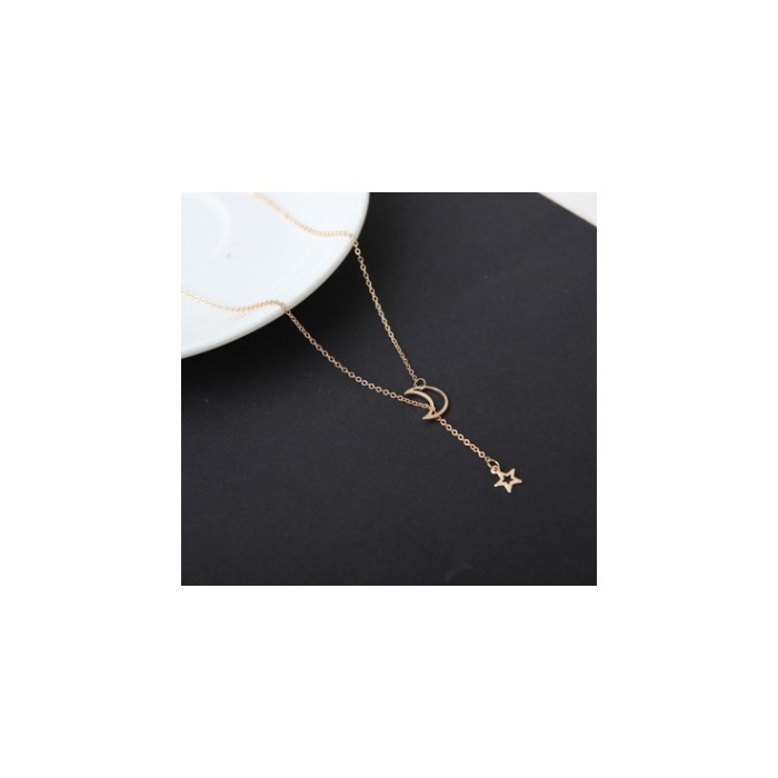 Simple Moon Star Necklace Clavicle Chain Short Necklace