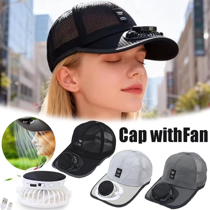 Solar Charging Fan Hat - Breathable Mesh UV Protection Baseball Cap For Men Women Summer Outdoor Sun Hat