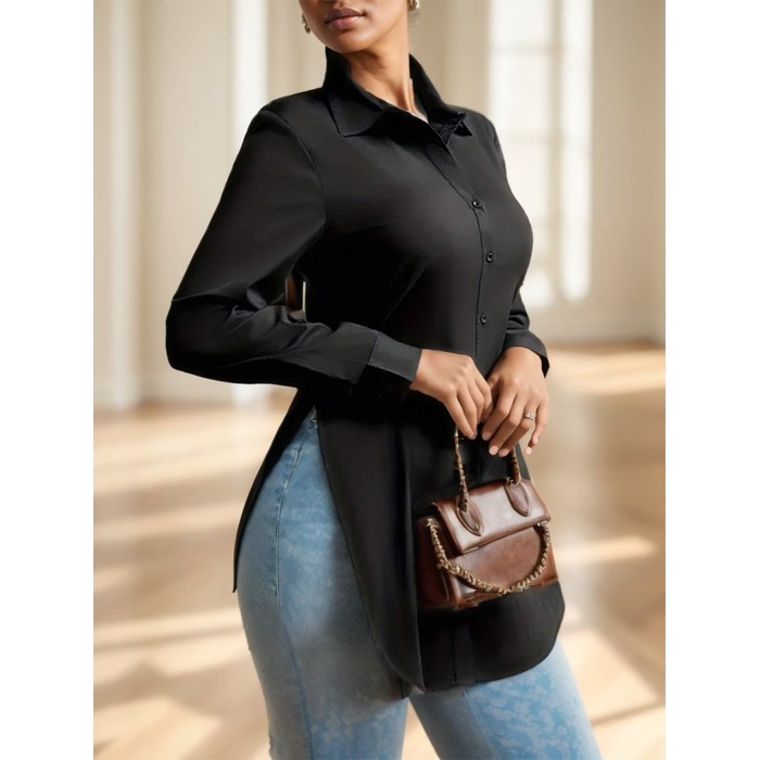 Split Button Front Shirt
