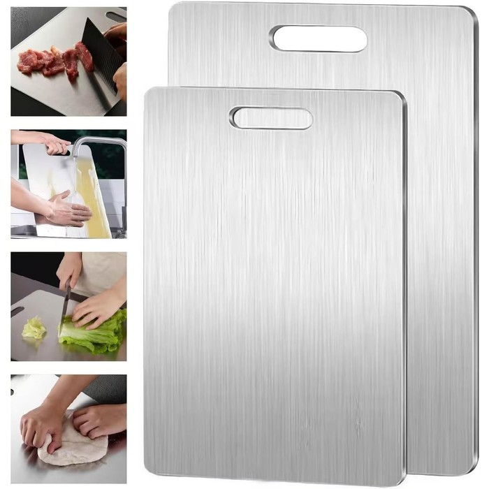 Stainless Steel Panel And Chopping Board Kitchen Household Thickened Double Sided Cutting Board Block Kneading Dough Board