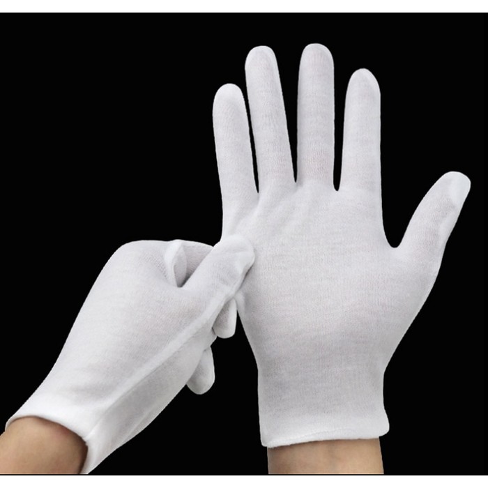 Thin White High Quality Men's Cotton Gloves