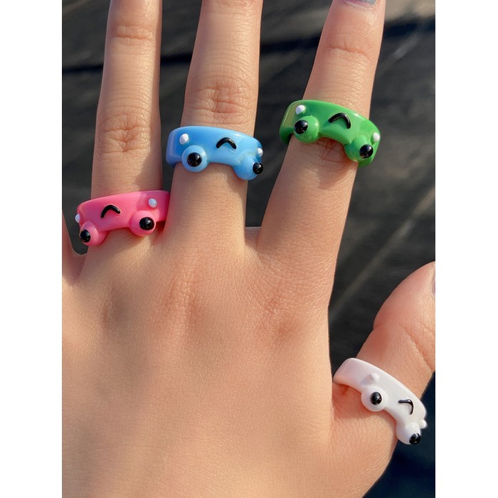 Trendy Simple Geometric Broadside Frog Ring