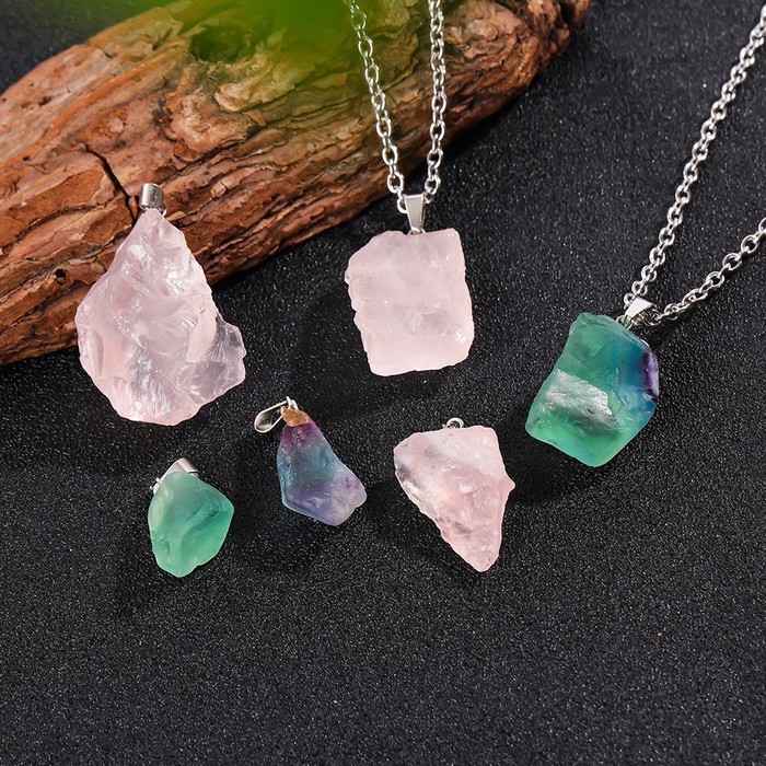 Water Drop Crystal Semi-precious Stone Pendant Clavicle Chain