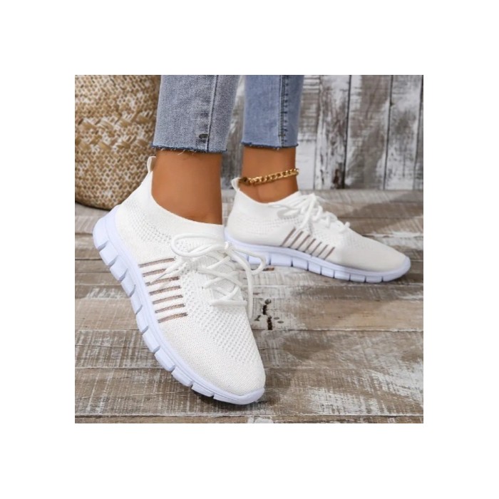 Women's Breathable Sneaker High-cut Lace-up Platform Casual Shoes