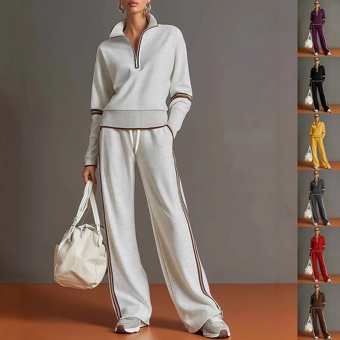 Women's Casual Sports Long Sleeve Suit Set Comfortable Breathable Two Piece Outfit For Daily Wear
