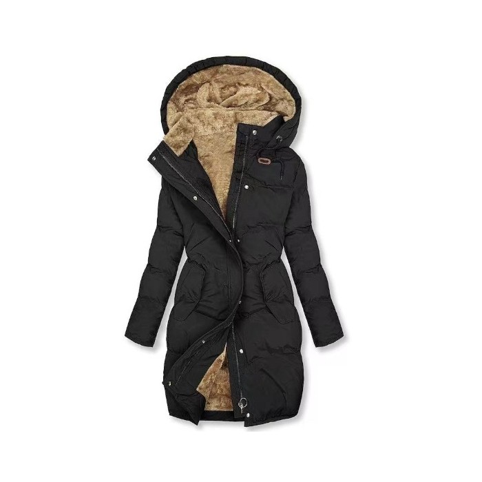 Women's Coat With Cashmere Fur Collar Pockets