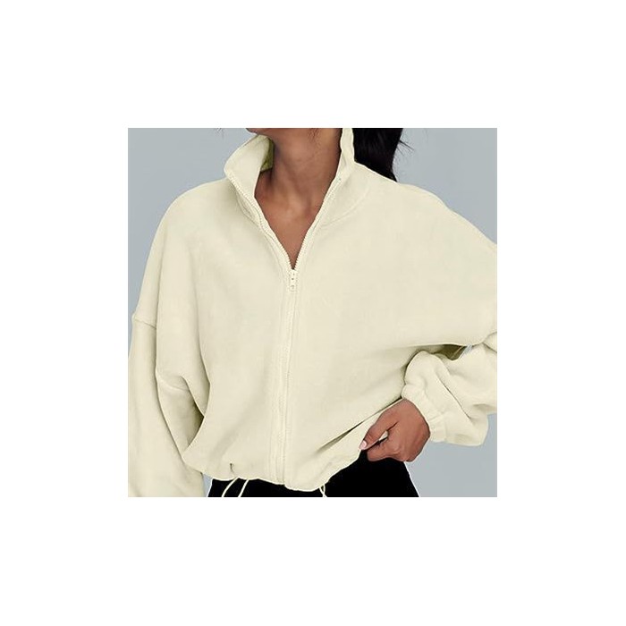 Women's Polar Fleece Sports Velvet Stand Collar Zipper Jacket