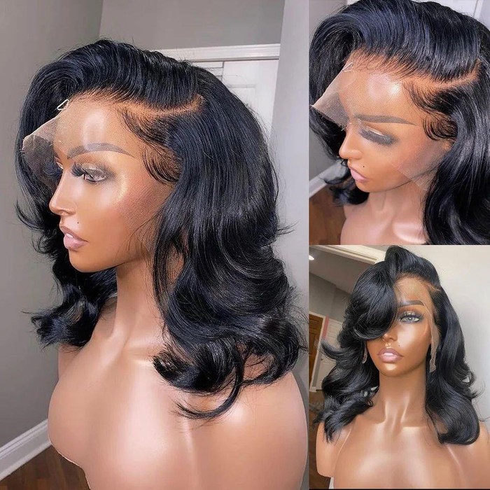 Women's Solid Color Transparent Lace Forehead Wig