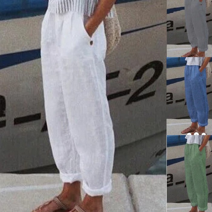 Women's Trousers With Pockets Temperament Commuter Casual Straight Pants