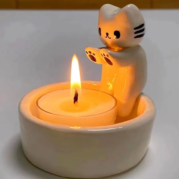 Cute Kitten Candle Holder - Home & Office Decor