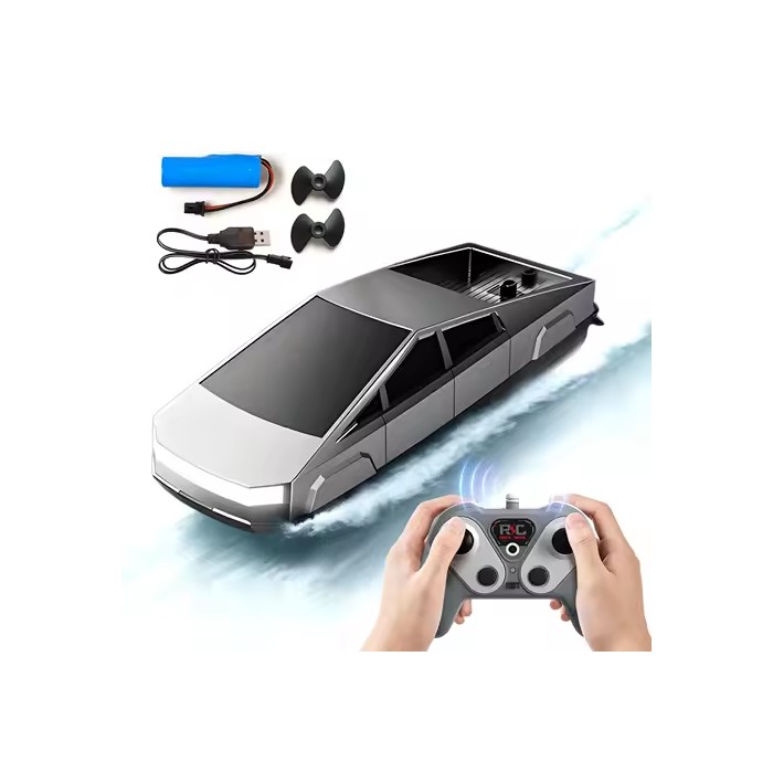 Cyberpunk High-Speed RC Boat 2.4GHz Waterproof Dual Motor Rechargeable Battery for Pools Lakes Boys Kids Adults Birthday Gift