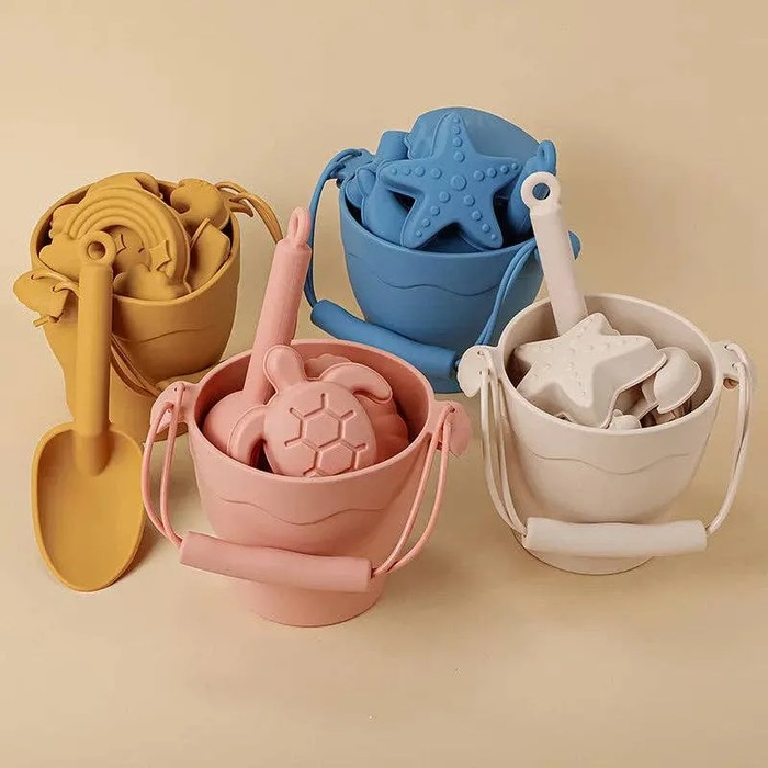Eco-Friendly Beach Toys Set with Bucket Kids Toy- Assorted