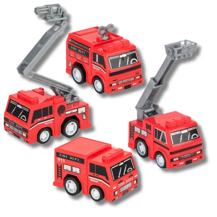 Fire Rescue Truck Pull Back Play Kids Toy