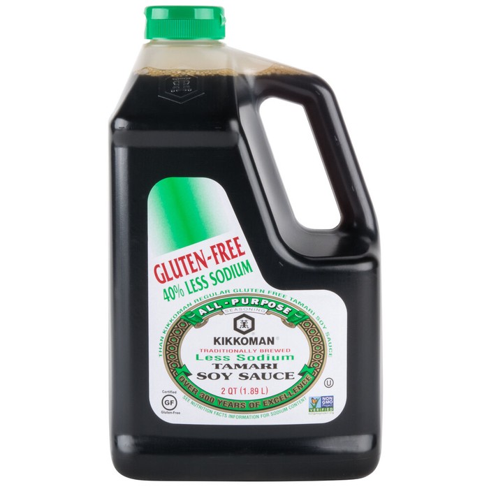 Kikkoman Less Sodium Gluten-Free Tamari Soy Sauce 0.5 Gallon