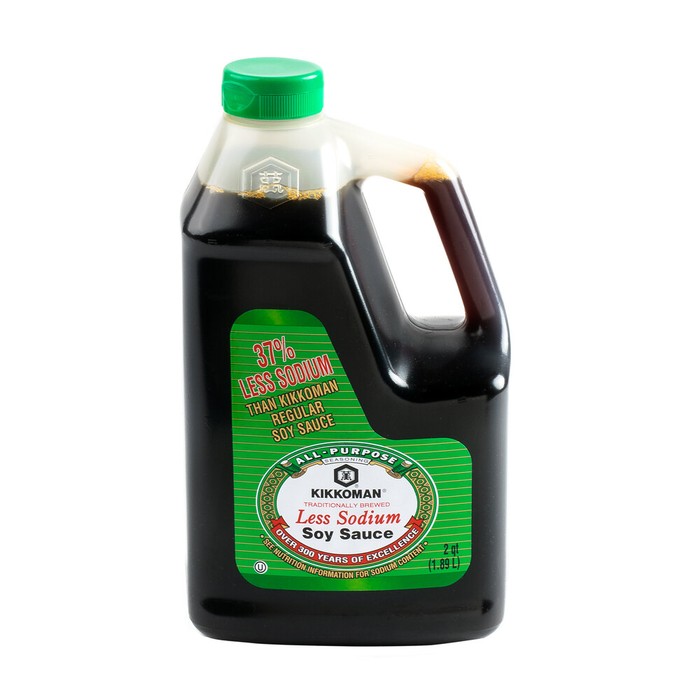 Kikkoman Traditionally Brewed Less Sodium Soy Sauce 0.5 Gallon - 6/Case