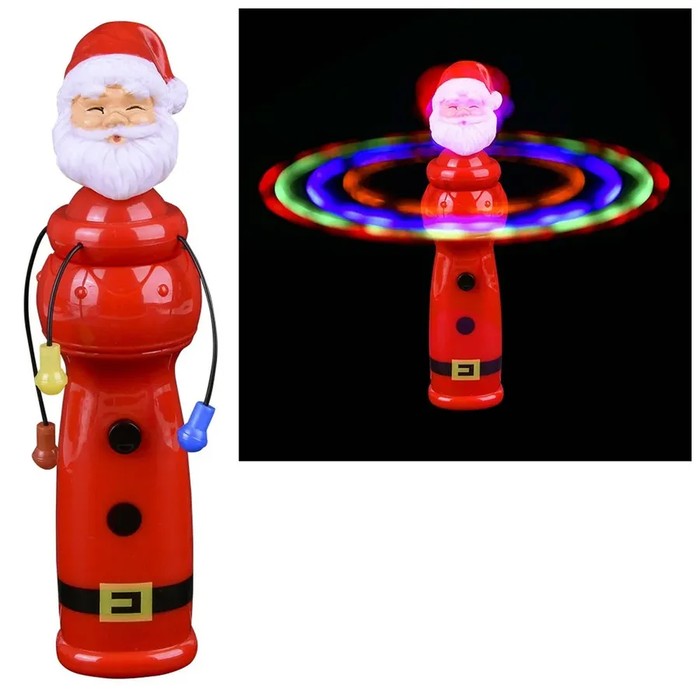 Light Up Santa Spinning Stocking Stuffers Kids Toy