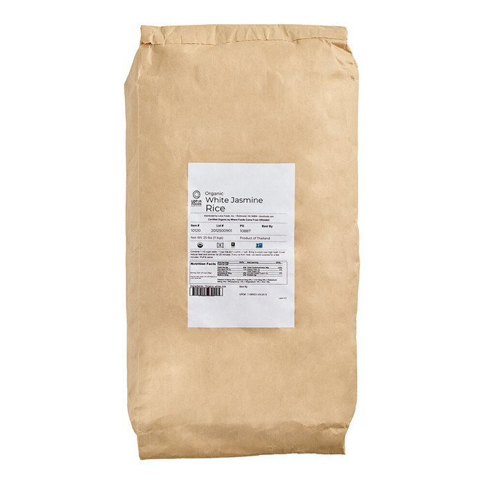 Lotus Foods Organic Long Grain White Jasmine Rice 25 lb.