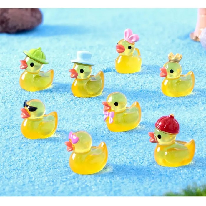 Luminous Resin Mini Yellow Duckling Glow-in-the-Dark Toy