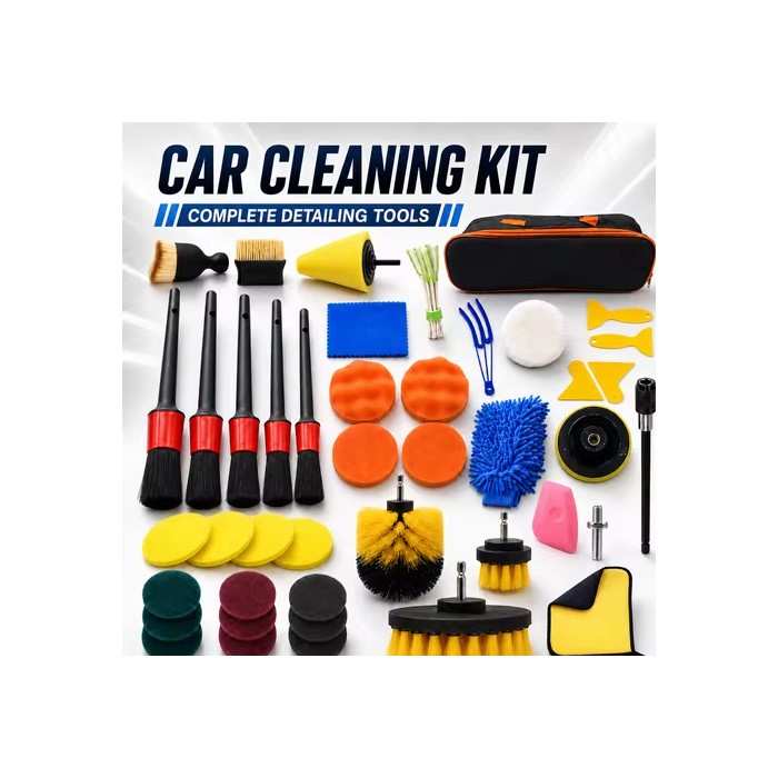New Car Cleaning Kit Scrubber Drill Detailing Brush Set Air Conditioner Vents Towel Polisher Car Auto Detailing Tools