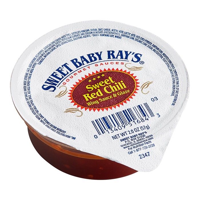 Sweet Baby Ray's Sweet Red Chili Wing Sauce and Glaze Dipping Cup 2 fl. oz. - 72/Case