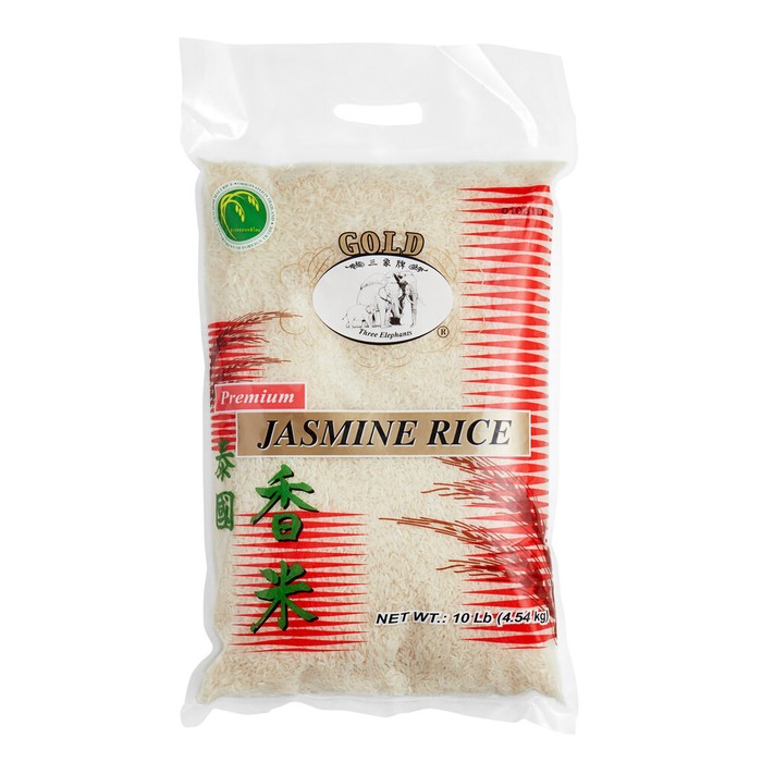 Three Elephants Gold Thai Jasmine Rice 10 lb.